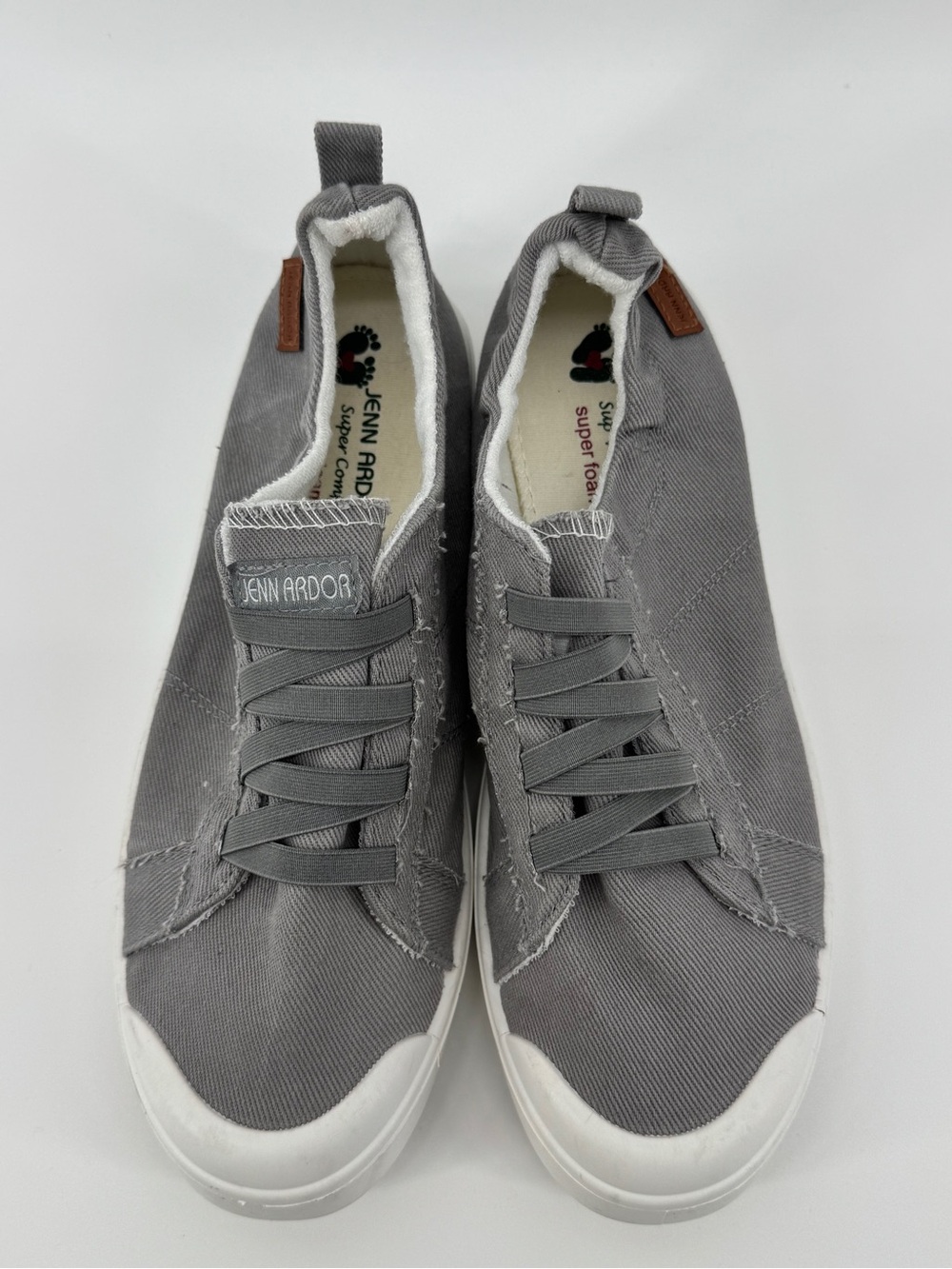 Jenn Ardor Gray Canvas‎ Slip-On Sneakers for Men